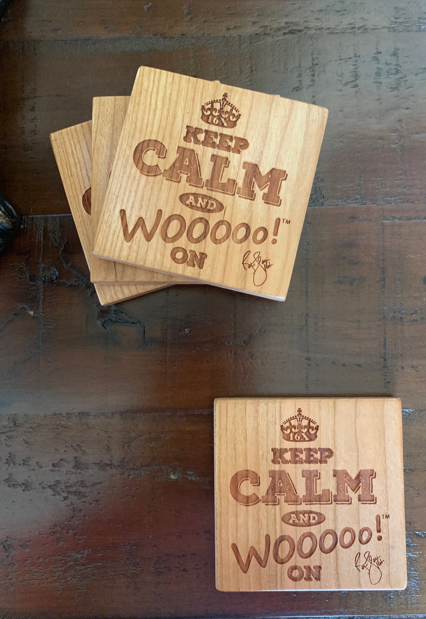 Keep Calm And WOOOOO On Coaster Set