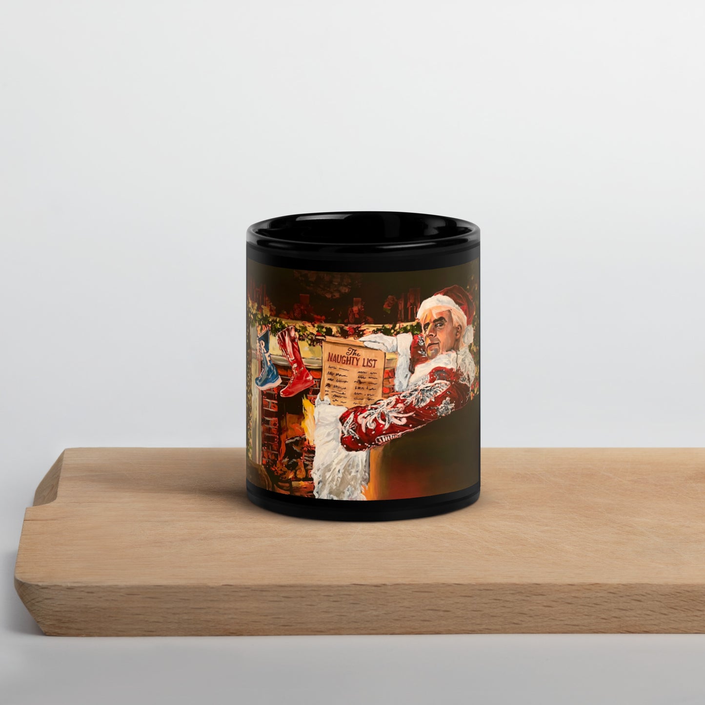 Naughty Flair Christmas Black Glossy Mug