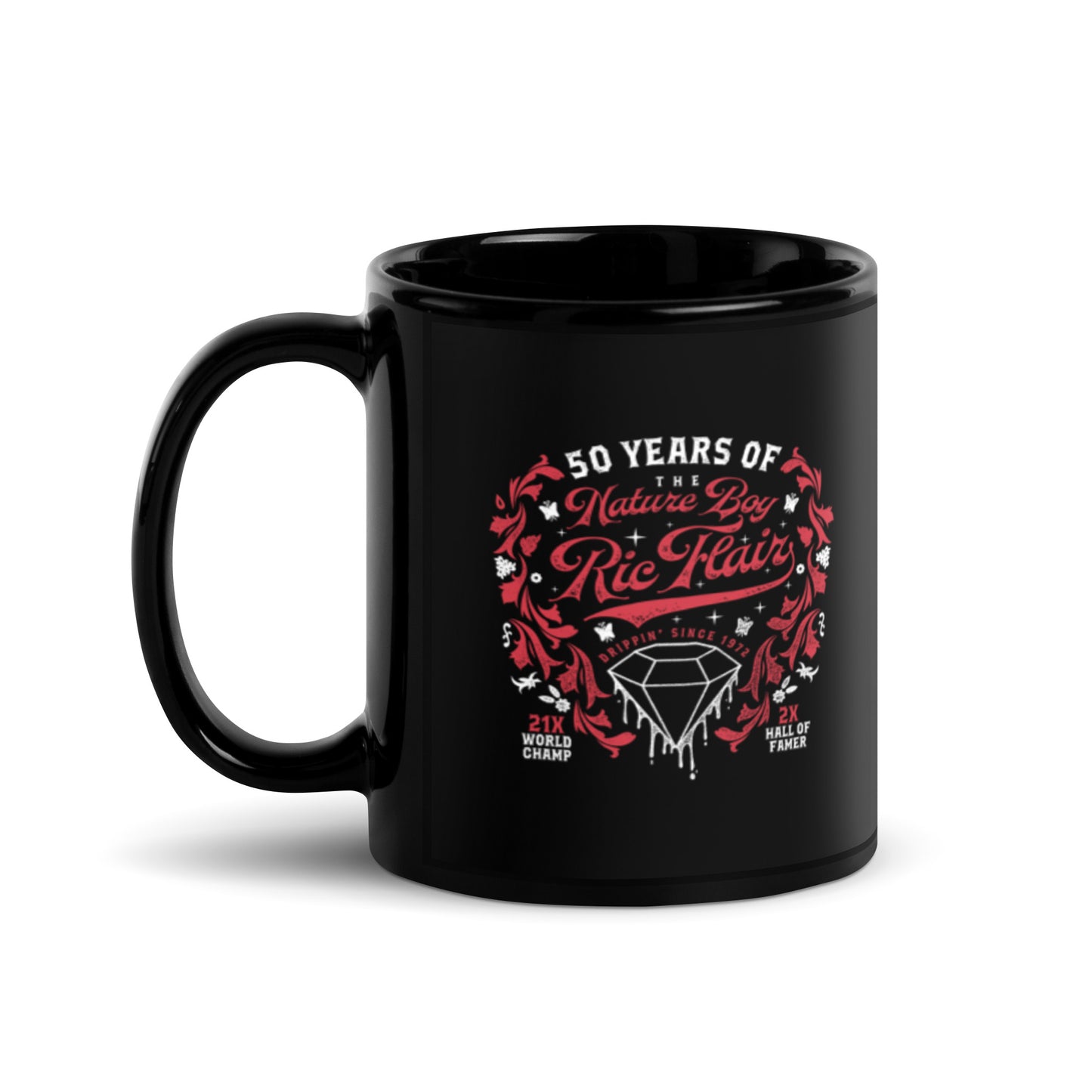 50 Years of Flair Black Glossy Mug