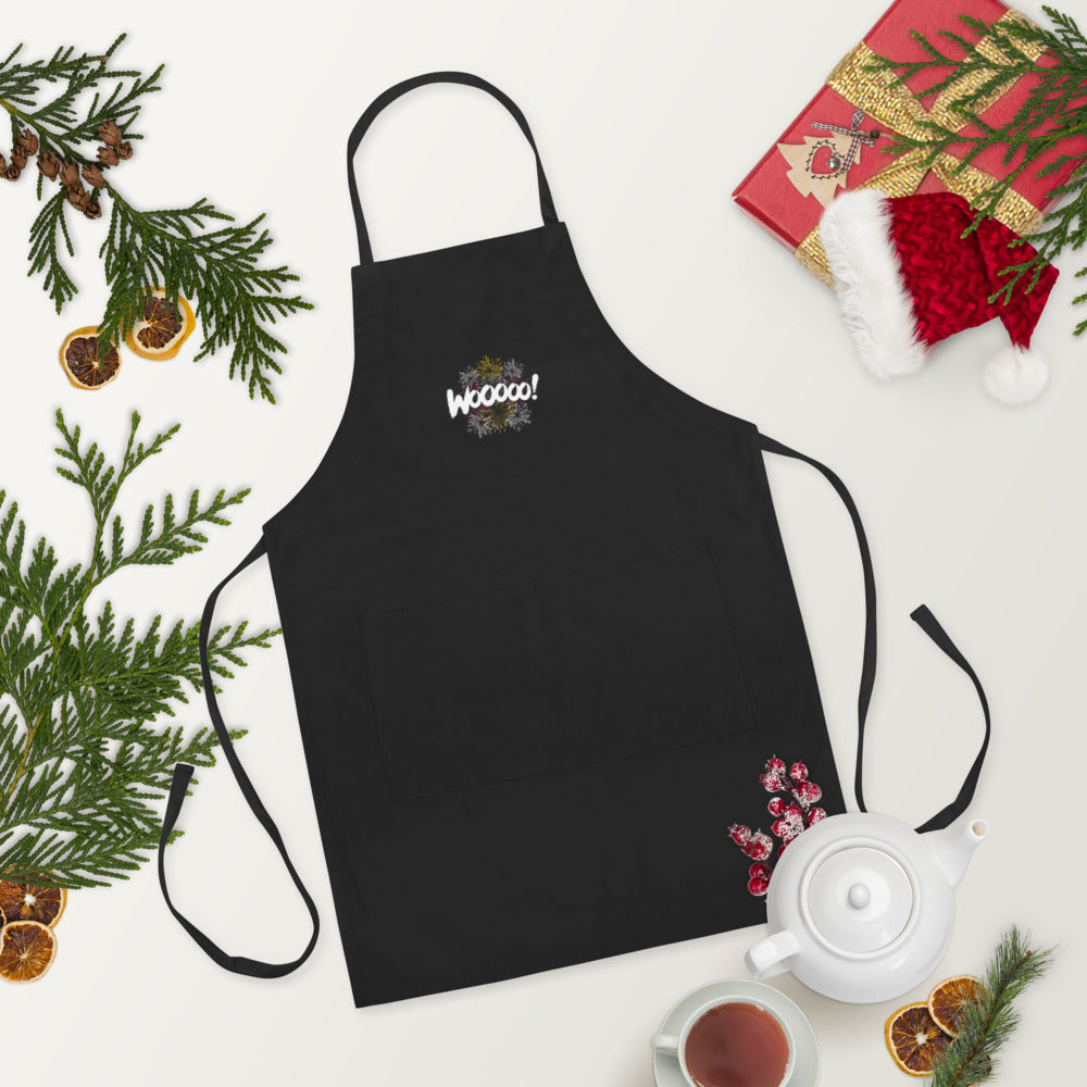 Firework WOOOOO Embroidered Apron