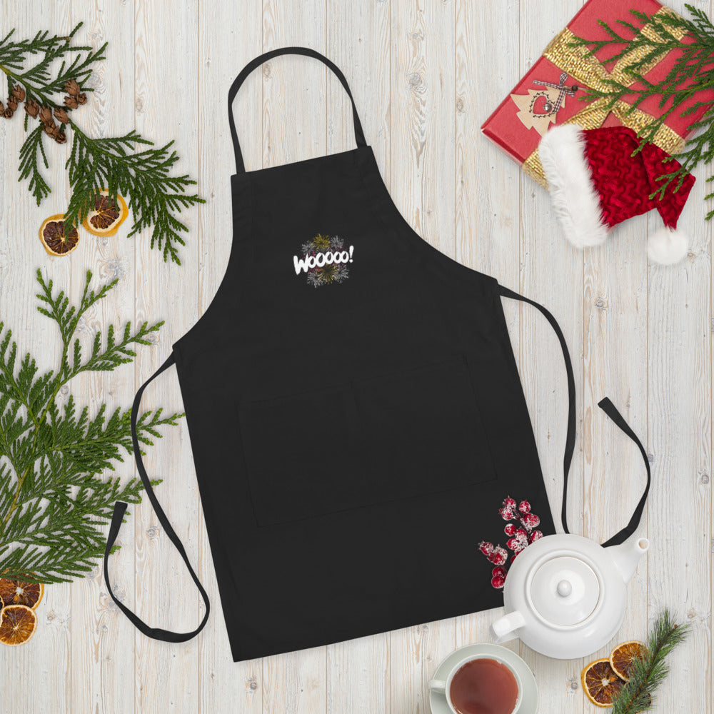 Firework WOOOOO Embroidered Apron