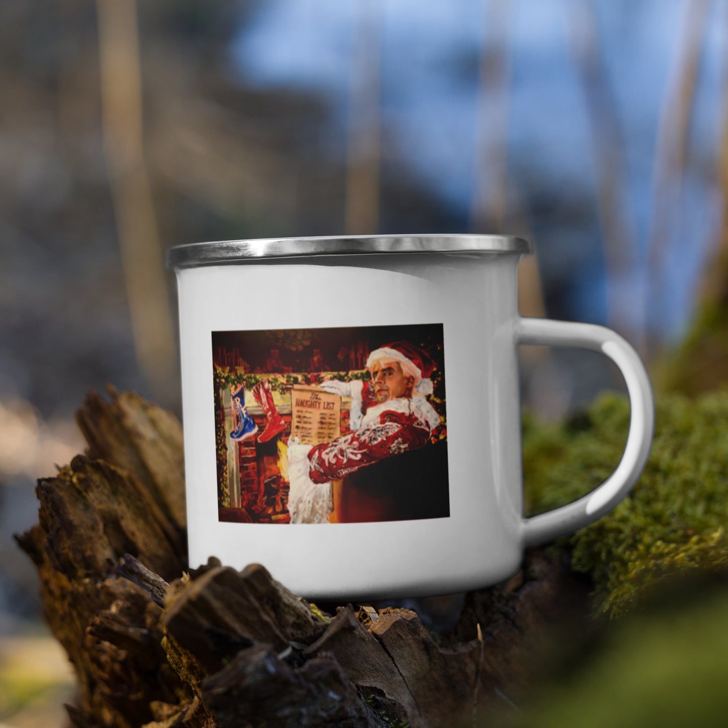 Naughty flair Christmas Enamel Mug