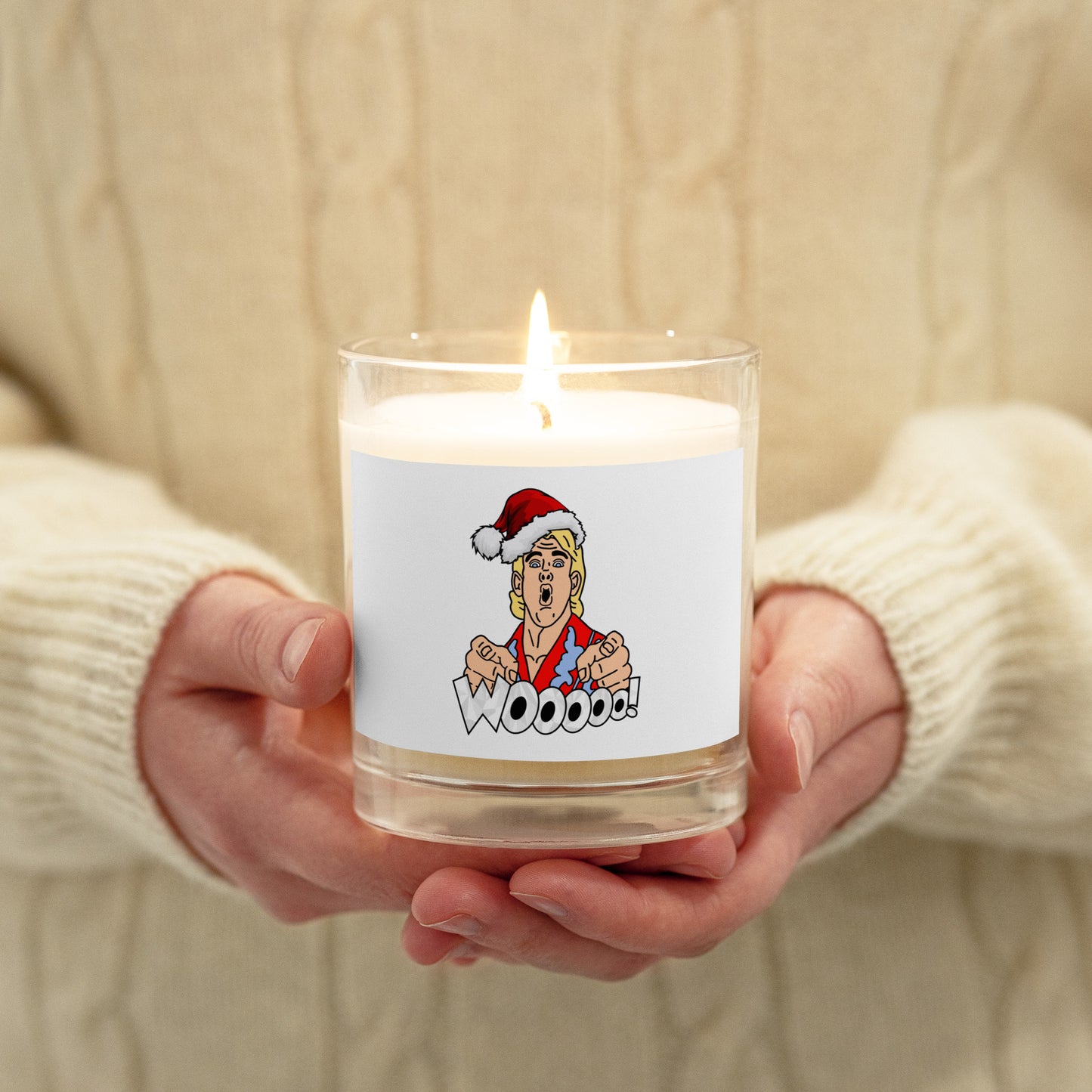 Santa wooooo! Glass jar soy wax candle