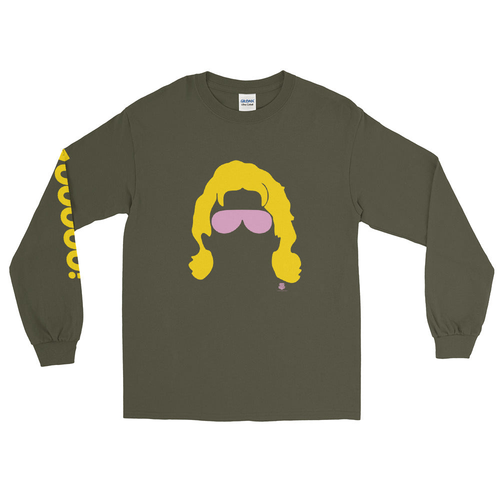 Men’s Long Sleeve T - Silhouette on Front and WOOOOO! on Sleeve