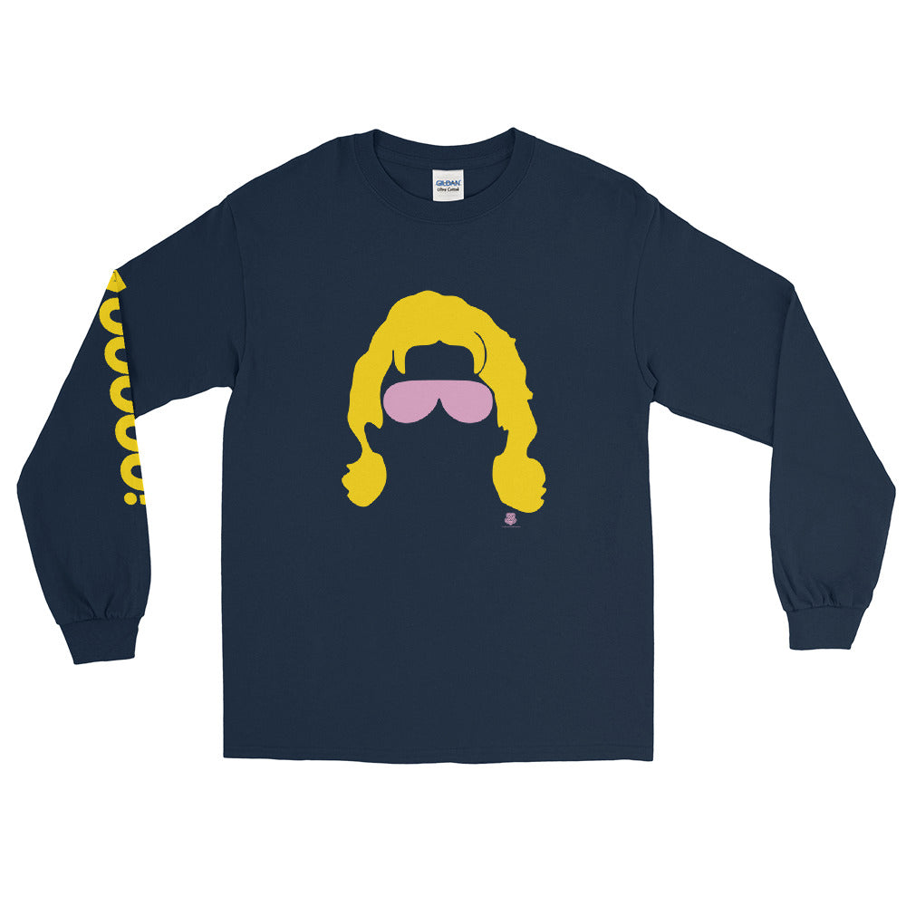 Men’s Long Sleeve T - Silhouette on Front and WOOOOO! on Sleeve