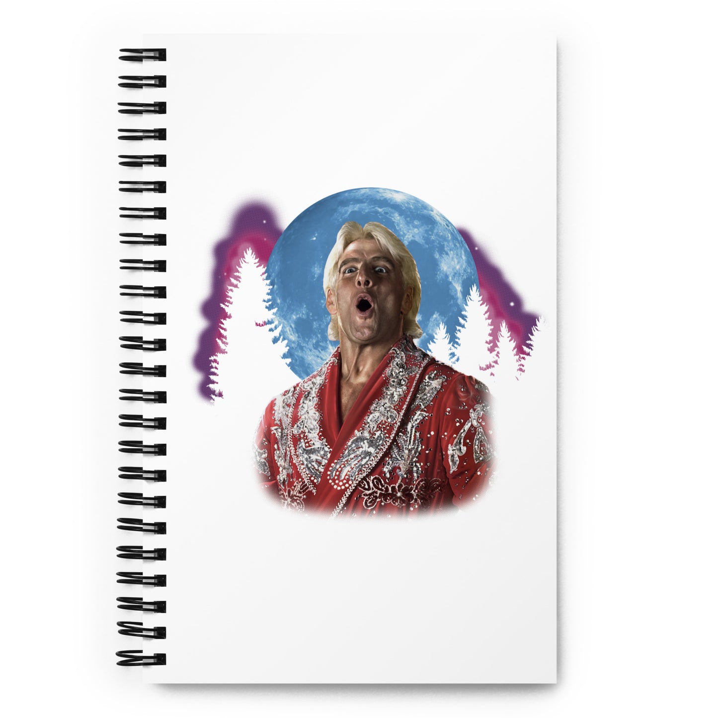 WOOOOO At The Moon Spiral Notebook