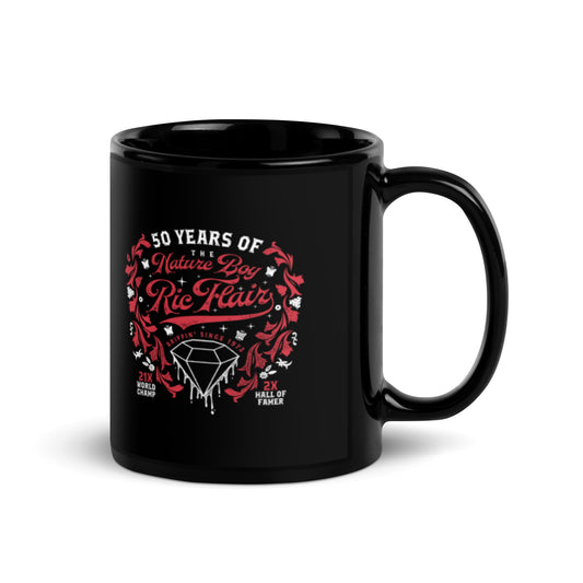 50 Years of Flair Black Glossy Mug