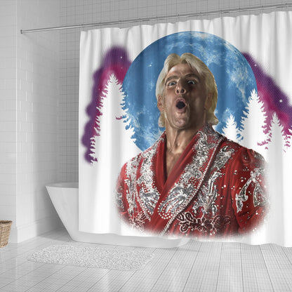 WOOOOO At The Moon Shower Curtain