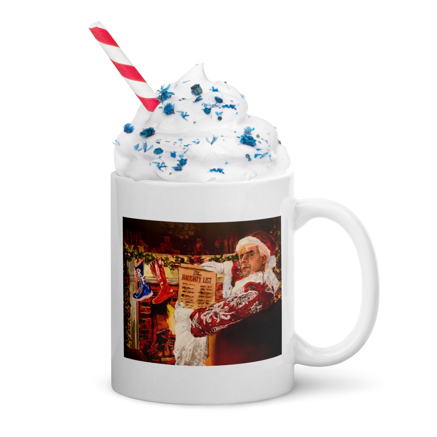 Naughty Flair Christmas White glossy mug